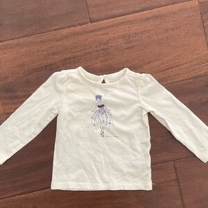 Janie and Jack Cream Long Sleeve Shirt with Dancer Design